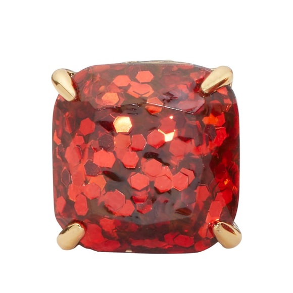 ♠️ Kate Spade New York Mini Small Square Studs Earrings Red - Picture 2 of 5